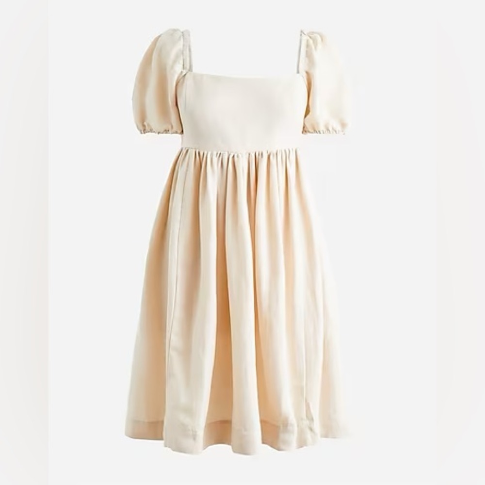 NWOT J Crew Puff-sleeve linen-cupro dress